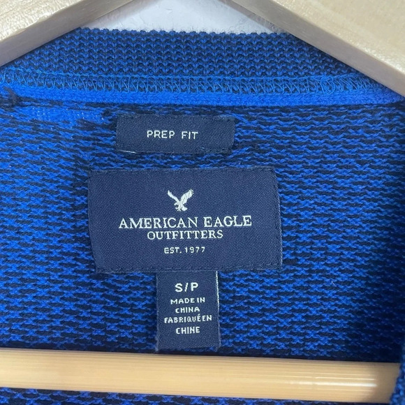 American Eagle Men’s Prep Fit Knit Crew Neck Sweater in Blue Size S - Picture 5 of 8